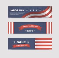 Set of banners with flags