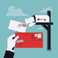 Mail delivery service vector background