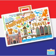 Netherlands travel Set vector icons and symbols