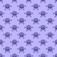 Skull with crossbones background Seamless purple pattern from h