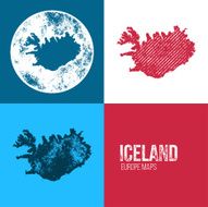 Iceland Grunge Retro Map