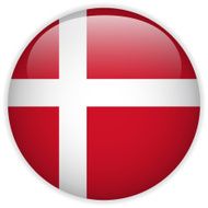 Denmark Flag Glossy Button N2