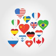 Flags in the shape of hearts