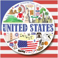 United States round background N2