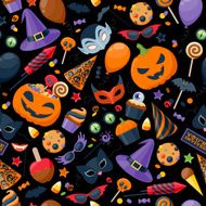 Halloween party colorful seamless pattern vector illustration