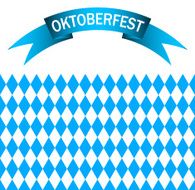 blue ribbon with the words Oktoberfest and Bavarian flag