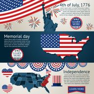 Set - 4th of July banners Vector