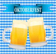 beer on background Bavarian flag symbol Oktoberfest
