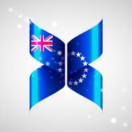Flag of Cook Islands in the form a butterfly
