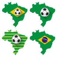 Brazil map with soccer ball N3