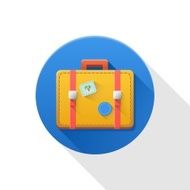 Travel bag flat icon