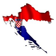 Croatia - map and flag clip-art