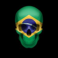 Brazilian flag skull