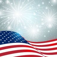 Independence Day card with American flag N5