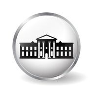 White House icon button vector