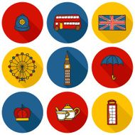 Set of cute hand drawn cartoon objects on London theme N5