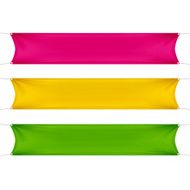 Blank Empty Horizontal Rectangular Banners Set with Corners Ropes