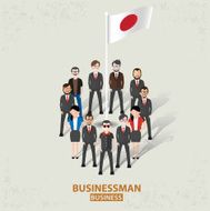 Japan team character business concept vector