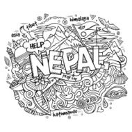 Nepal country hand lettering and doodles elements N2