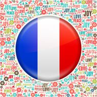 French Flag on Holiday Christmas Background Pattern