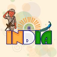 Saluting soldier for Indian Independence Day