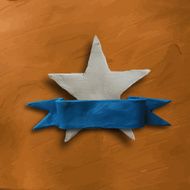 White star on gold background