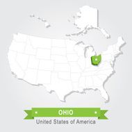 Ohio state USA administrative map