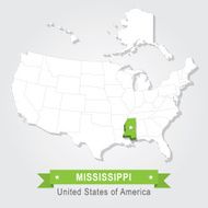 Mississippi state USA administrative map N2