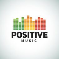 Reggae music equalizer logo emblem vector design Positive dub illustration