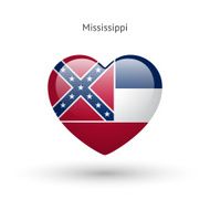 Love Mississippi state symbol Heart flag icon