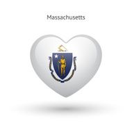 Love Massachusetts state symbol Heart flag icon