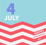 Red white Strip ocean 4th of July Independence day Flat