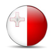 Flag of Malta as round glossy icon