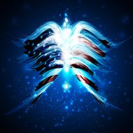 Abstract angel wings with american flag N4