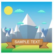 Mountain landscape Flat design vector illustration