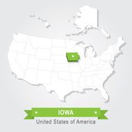 Iowa state USA administrative map N2