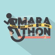 Runner With Marathon Typography Design