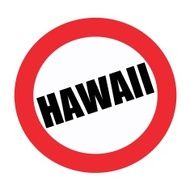 Hawaii black stamp text on white