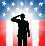 Patriotic soldier salute