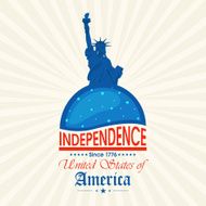 American Independence Day celebration with statue of liberty