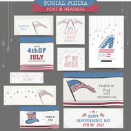 American Independence Day social media ads or headers