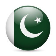 Round glossy icon of Pakistan