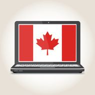 Flag of Canada screensaver on a notebook
