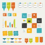 Collection of colorful flat infographic elements N2