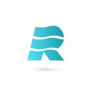 Letter R icon design template elements