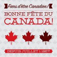 Flat typographic Canada Day card in vector format N4