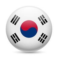 Round glossy icon of South Korea