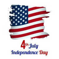 4th of July American Independence Day grungy wave flag