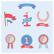 Collection of vector multicolored badges trophies and awards N2