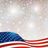 Independence Day card with American flag N6